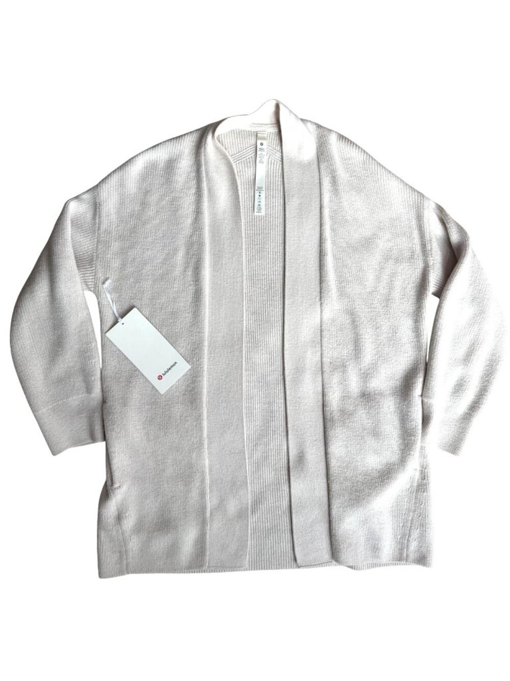 Lululemon Sweater Womens Size 2 Merino Wool Blend Cardigan Ribbed Ivory White